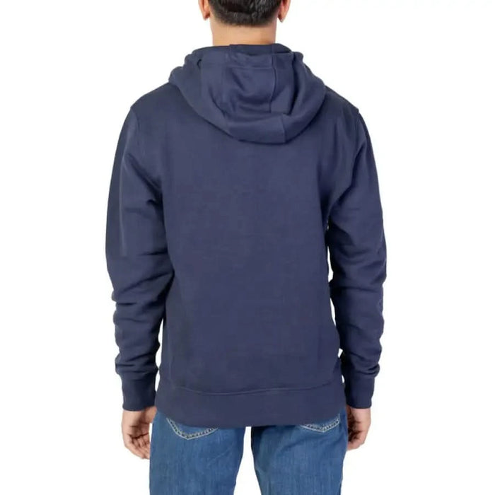 Navy blue hooded sweatshirt back view - Tommy Hilfiger Jeans Men Sweatshirts