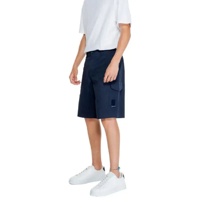 Armani Exchange Men Shorts Navy blue knee-length with side pocket elegant and versatile