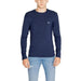 Navy blue long-sleeved shirt with logo for Emporio Armani Men Underwear collection