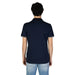 Navy blue Antony Morato polo shirt with white trim styled with light blue jeans