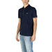 Navy blue Antony Morato cotton polo shirt with white trim and quarter-zip neckline