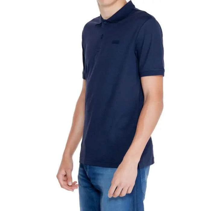 Navy blue short sleeve polo shirt from Calvin Klein for men