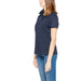 Woman wearing a Navy blue short-sleeve polo shirt from Street One - Street One Women T-Shirt