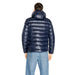 Navy blue puffy down jacket with hood, back view from Blauer Men Jacket collection