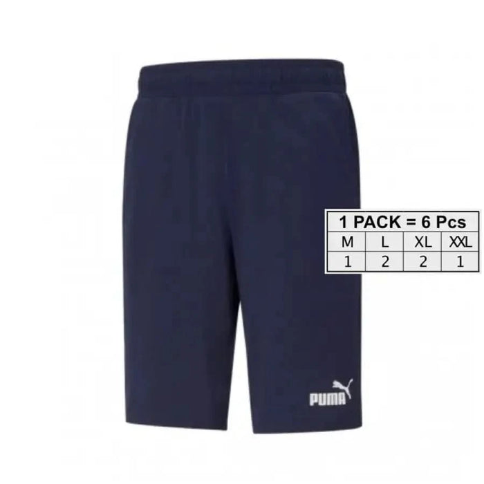 Navy blue Puma athletic shorts with an elastic waistband from Puma Men Shorts collection