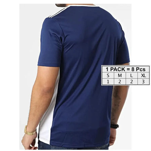 Adidas Men T-Shirt in navy blue with white side panels - short-sleeved stylish design