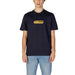 Navy blue Gas Men T-shirt featuring a yellow logo graphic on the chest