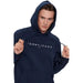 Young man wearing navy blue Tommy Jeans hoodie, Tommy Hilfiger Jeans Men Sweatshirts