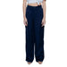 Navy blue wide-leg cargo pants with side pockets by Street One - Street One Women Trousers