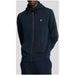 Navy blue zip-up hoodie with small yellow logo from Lyle & Scott Men Sweatshirts