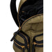 Olive green Desigual women’s backpack with multiple zippered compartments and gold hardware