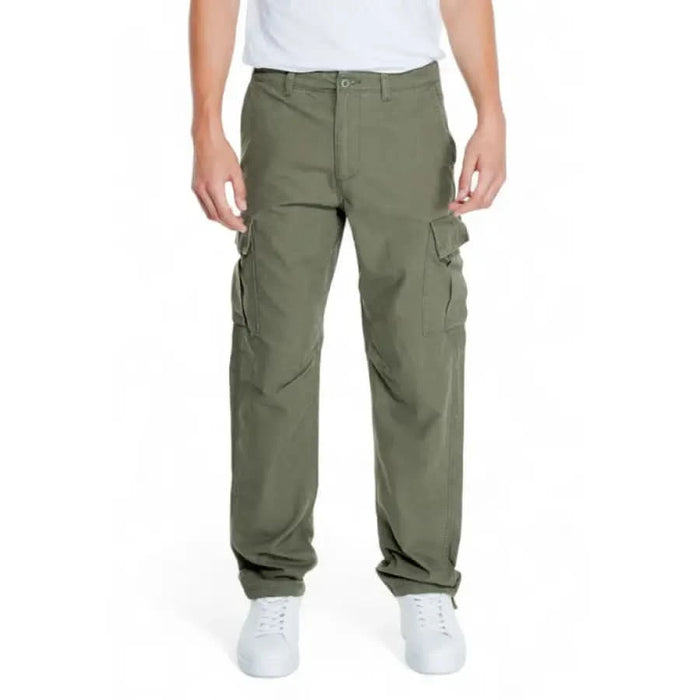 Olive green cargo pants with side pockets by Jack & Jones - Jack & Jones Men Trousers