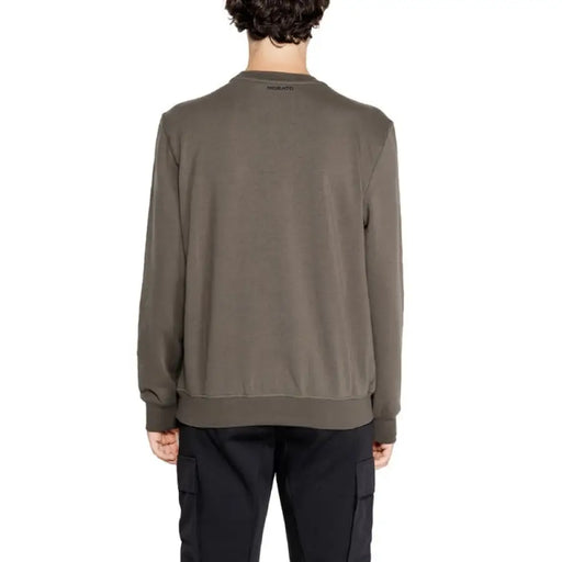 Olive green crewneck sweatshirt from the back by Antony Morato Men