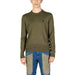 Olive green crewneck sweater with dark emblem from U.S. Polo Assn. Men’s collection