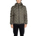 Olive green quilted puffer jacket with hood and zipper from Blauer Men Jacket