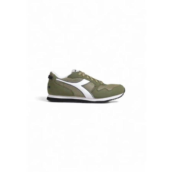 Olive green and white Diadora Men Sneakers with a black sole for athletic use