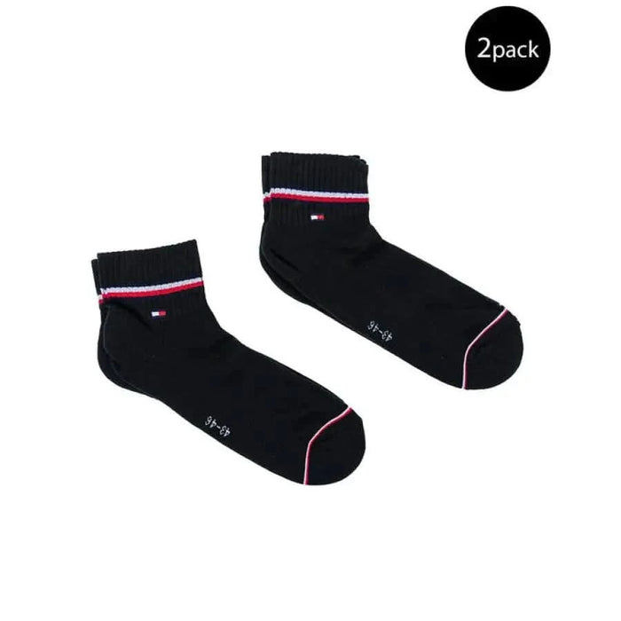 Black ankle socks with pink and white trim from Tommy Hilfiger Men’s apparel & accessories