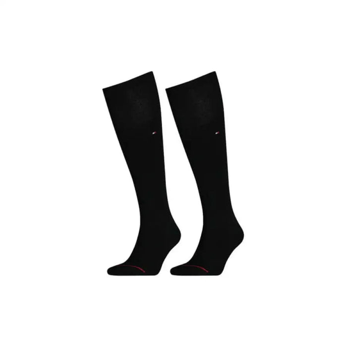 Tommy Hilfiger black knee-high socks with small logo details for men