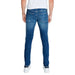 Pair of blue denim jeans from the back featuring Calvin Klein Jeans for men