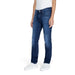 Jeckerson Men Trousers: Pair of blue denim jeans with a straight-leg cut