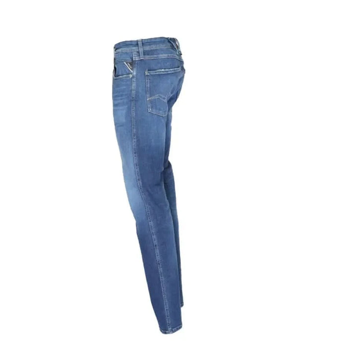 Pair of blue denim jeans featuring visible pockets and stitching from Replay Men Jeans