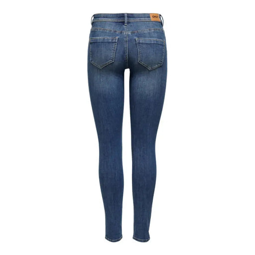 Pair of blue skinny jeans from the back in Only Women Jeans collection