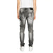 Pair of distressed gray slim fit denim jeans from Icon Men Jeans collection