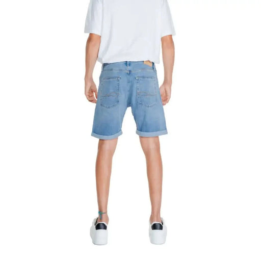 Light blue denim shorts with rolled-up cuffs from Jack & Jones Men Shorts collection