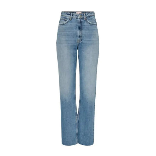 Light blue high-waisted straight-leg jeans from Only Women Jeans