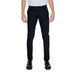 Antony Morato slim-fit black dress pants paired with black leather shoes for men