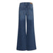 Pair of wide-leg blue jeans with flared bottoms from Ichi Women Jeans collection