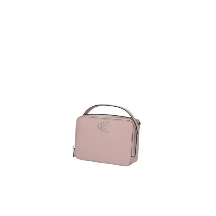 Pale pink leather handbag with top handle and CK logo from Calvin Klein Women Bag