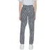 Patterned black and white Only Women Trousers with vertical stripes