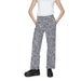 Street One Women Trousers: Geometric black and white patterned wide-leg trousers