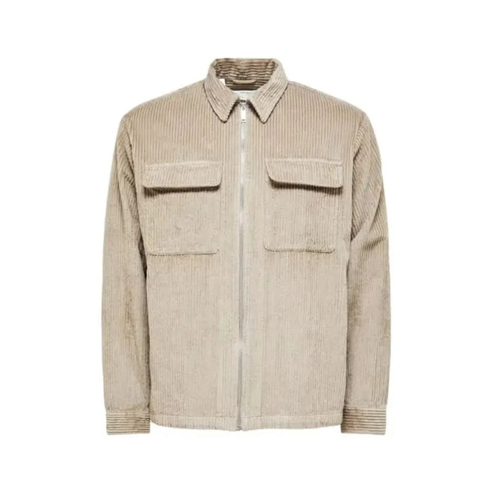 Selected - Men Shirt - beige / M - Clothing Shirts