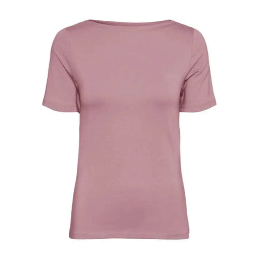 Vero Moda Women Top - Pink short-sleeved t-shirt with a round neckline