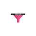 Pink women’s thong underwear with black Calvin Klein waistband for beachwear collection