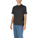 Plain black crew neck t-shirt paired with blue jeans from Gas Men T-Shirt collection