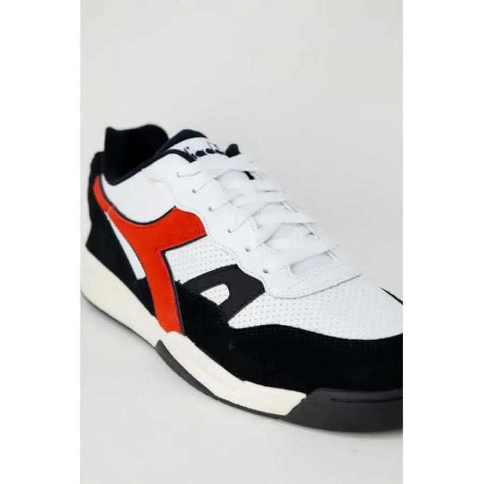 Diadora men sneakers in white and red showcasing urban city style fashion