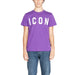 Purple Icon Men T-Shirt featuring white printed ICON text for stylish casual wear