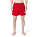 Red athletic shorts with AX logo on the leg from Armani Exchange Men Swimwear collection