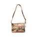 Shoulder bag featuring a printed Venetian scene and brown leather strap by Y Not?