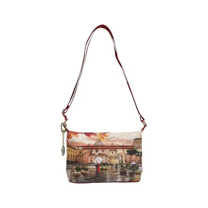 Shoulder bag featuring a scenic cityscape print from Y Not? Women Bag collection