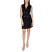 Sleeveless black double-breasted mini dress with silver buttons from Guess Women Dress collection