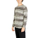 Gianni Lupo Men’s Grey Striped Knit Sweater featuring long sleeves and a modern design