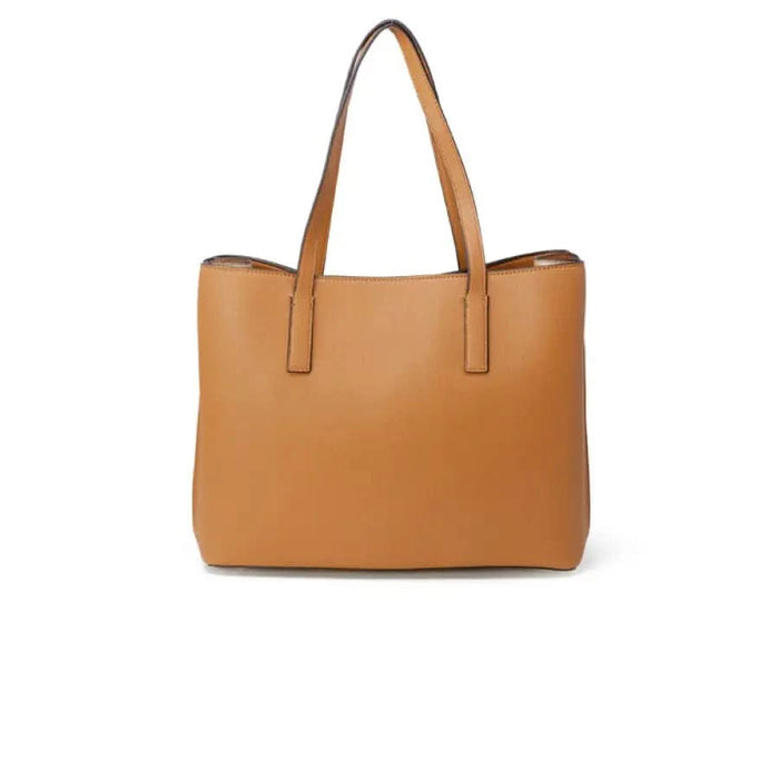 Tan leather tote bag with two handles from Guess Women Bag collection