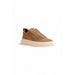 Tan suede sneaker with thick light-colored rubber sole by Antony Morato for men