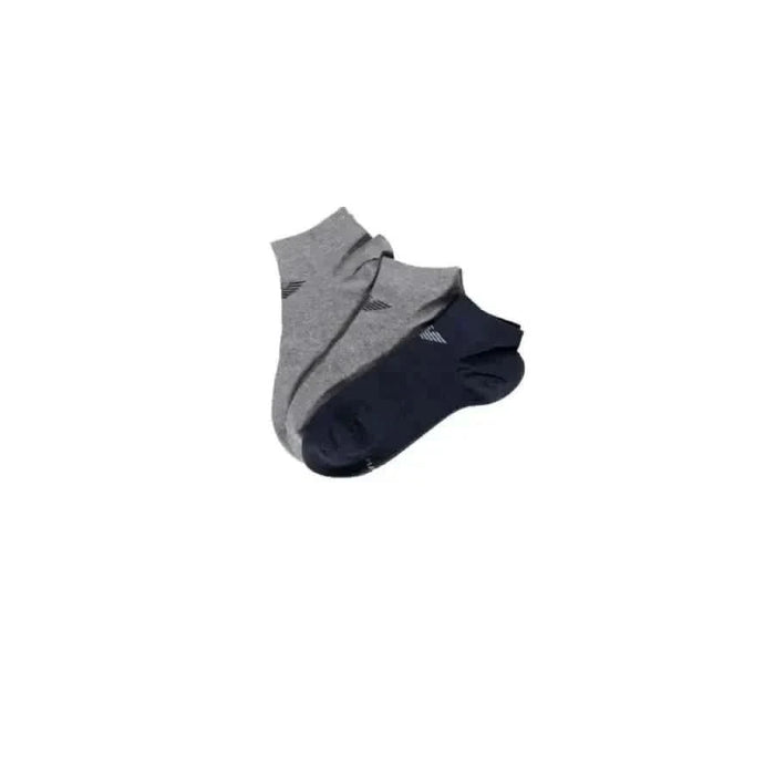 Gray and Navy Ankle Socks by Emporio Armani Underwear for Men