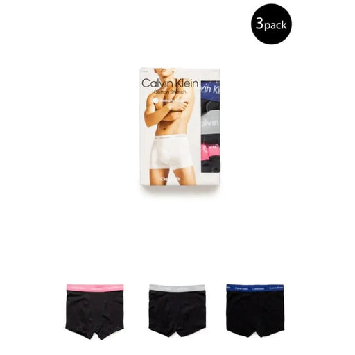 Calvin Klein Men’s black boxer briefs with colored waistbands, three-pack set