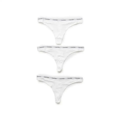 Calvin Klein Women Underwear: Three white thong panties by Calvin Klein